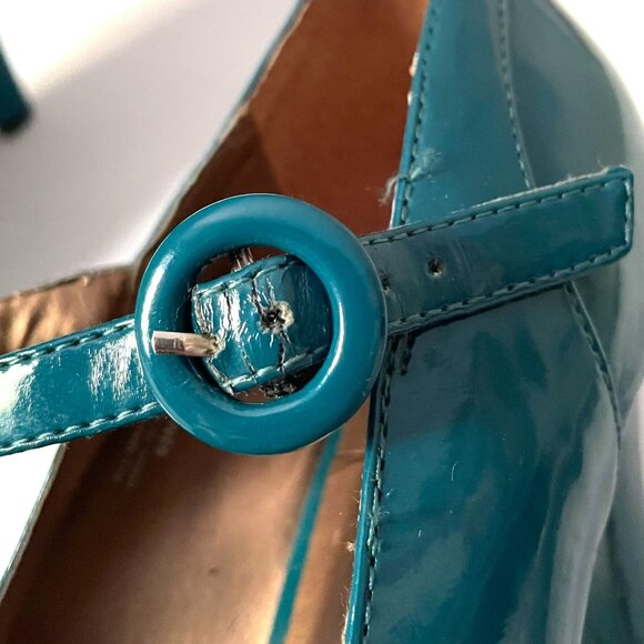 Gabriella Rocha Shelby2 Teal Patent Leather T-Strap Pumps - Picture 4 of 10
